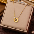 Polished Gold Circle Tag Necklace – Timeless Multi-Charm Design