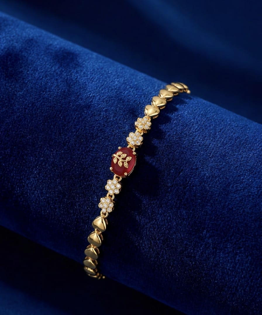Elegant The Seraphina Heritage Suite Set (2 pcs) Bold Gold Heart Bracelet Set with Bold Floral Crystal Detailing - Vintage Luxury Bracelet Set for Women