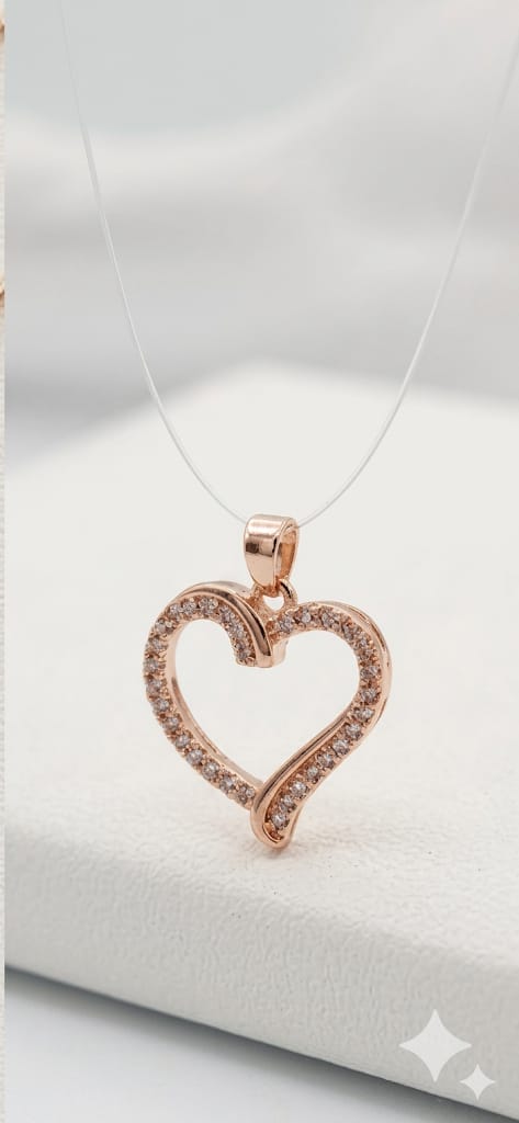 The Whispering Love Necklace - Rose Gold Heart Pendant Necklace for Women - Trendymus