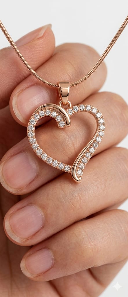 The Whispering Love Necklace - Rose Gold Heart Pendant Necklace for Women - Trendymus