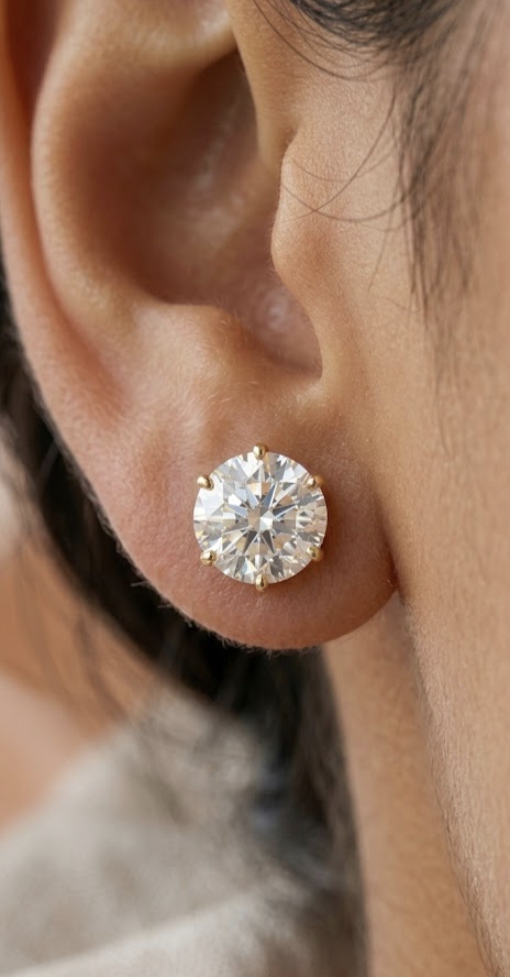 Classic Brilliant-Cut Round Solitaire Stud Earrings