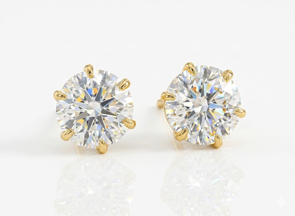 Classic Brilliant-Cut Round Solitaire Stud Earrings
