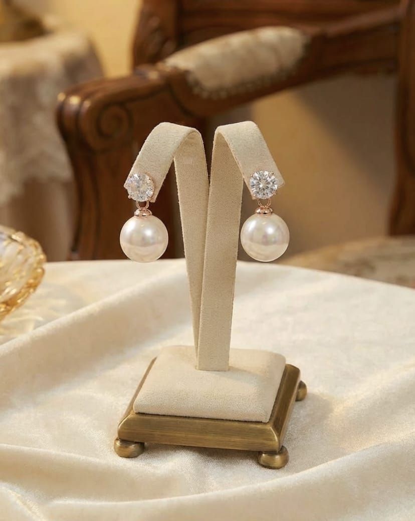 Crystal & Rainbow Pearl Drops, Iridescent Pearl Dangles, Holographic Drop Earrings.