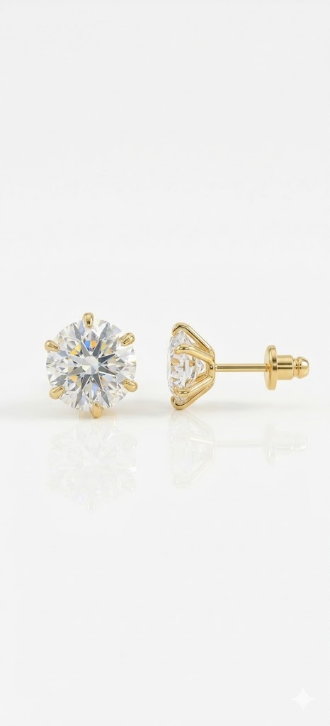 Classic Brilliant-Cut Round Solitaire Stud Earrings