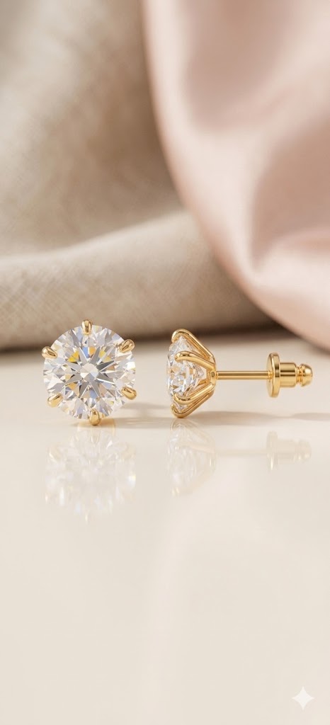 Classic Brilliant-Cut Round Solitaire Stud Earrings